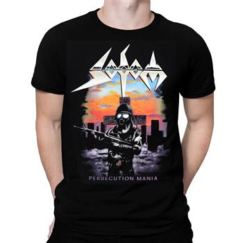 Details about   Sodom T Shirt Persecution Mania Album Cover Band Logo new Official Mens Black 