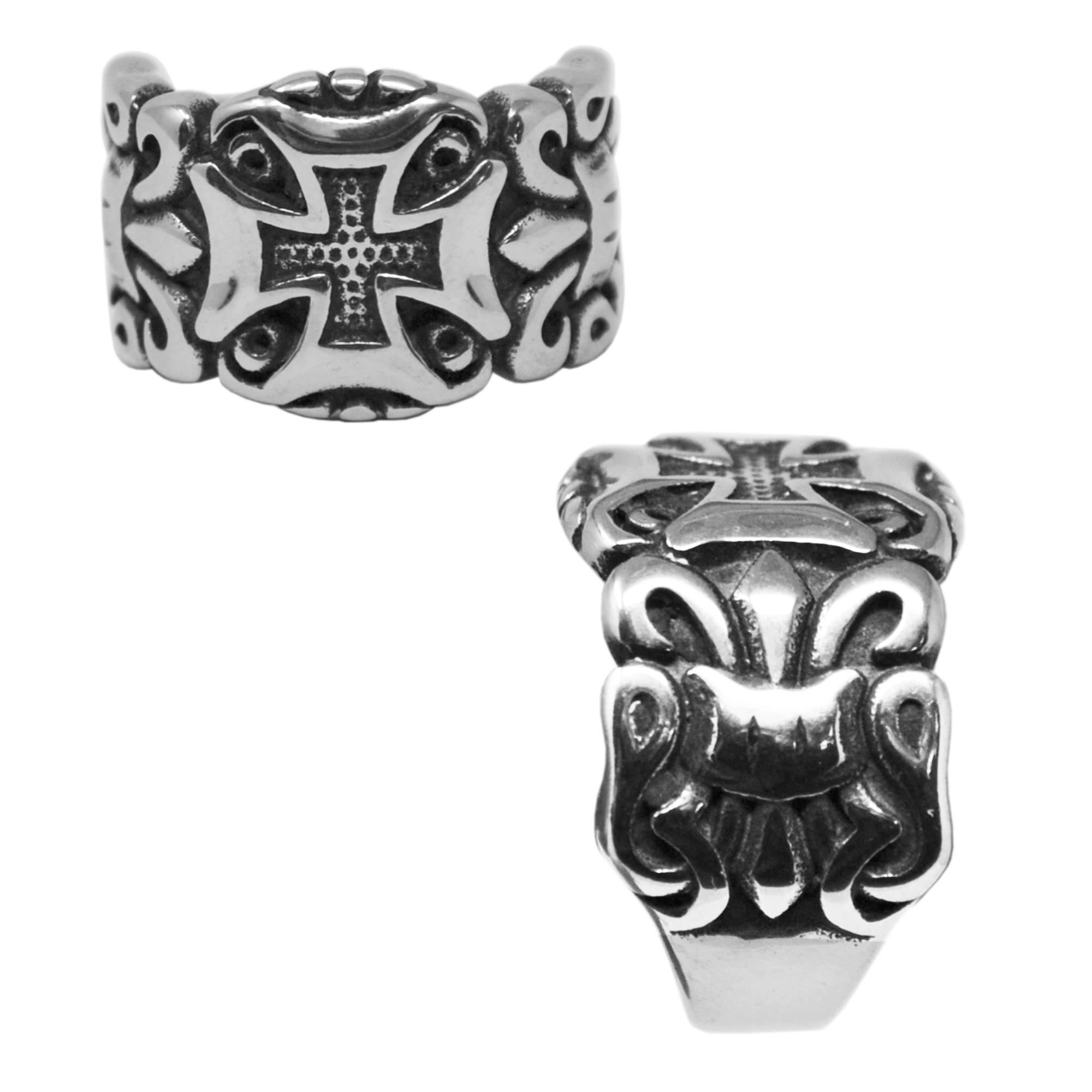STAINLESS STEEL IRON CROSS RING
