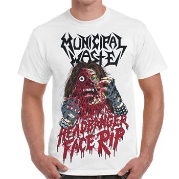 Municipal Waste (White) Headbanger Face Rip T-Shirt