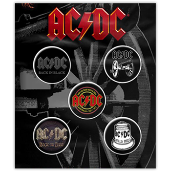 AC/DC Albums & Emblems Button Pin Set