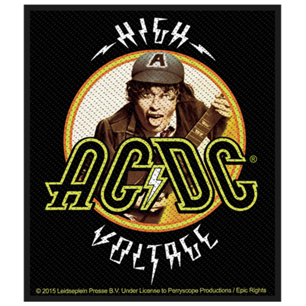 AC/DC /  High Voltage / Sew-on patch Rare.. exc Black border new cond. 