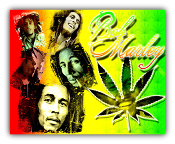 Bob Marley BOB MARLEY RASTA LEAF FLAG