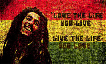 Bob Marley BOB LOVE LIFE FLAG