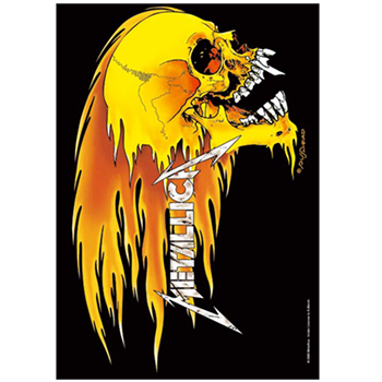 Metallica Flaming Skull Flag