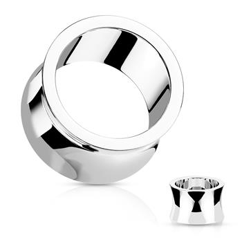  316L Surgical Steel Hand Polished Thick Double Flared Saddle Tunnel Plug