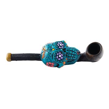  TURQUOISE SUGAR SKULL HAND PIPE