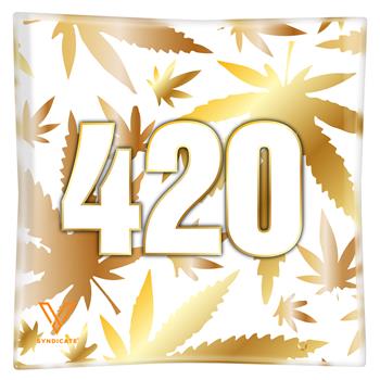  420 GOLD TEMPERED GLASS ASHTRAY