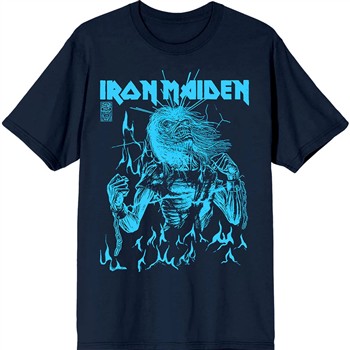 Iron Maiden 50 Live After Death Flames [Blue] T-Shirt