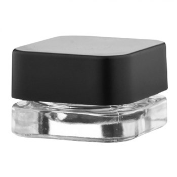  5ML SQUARE GLASS JAR + BLACK CAP