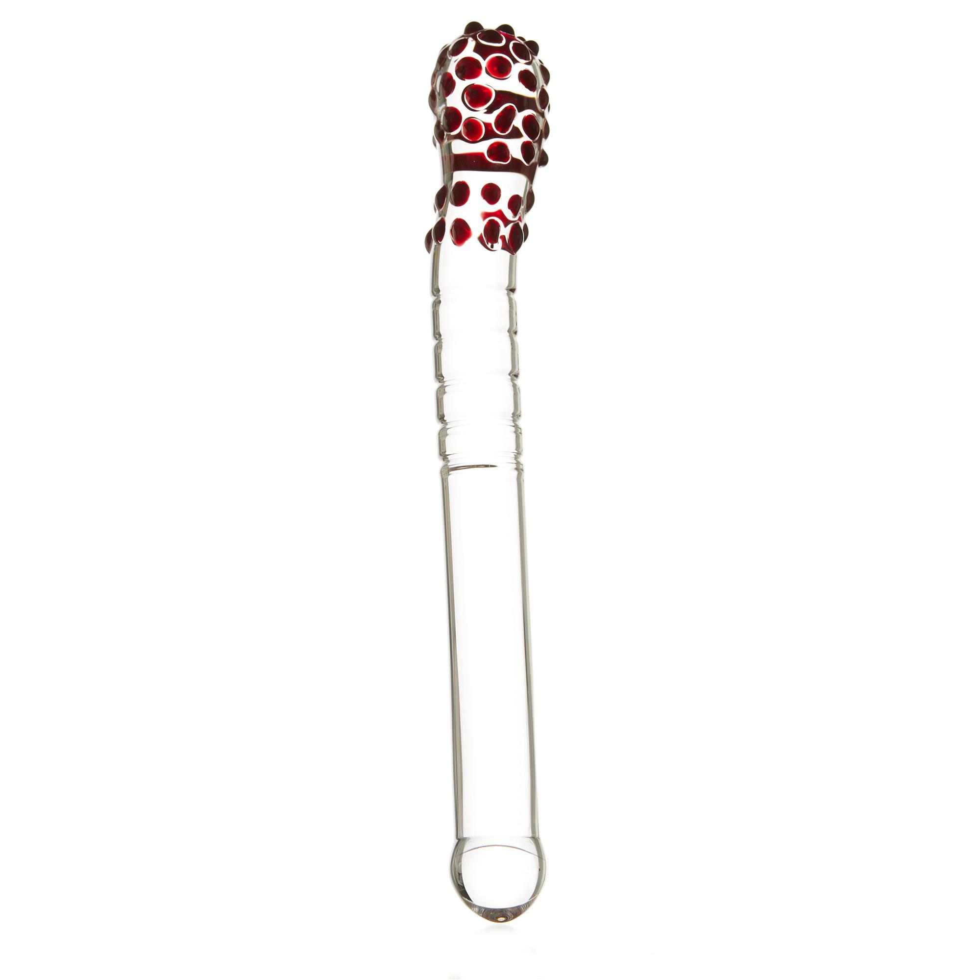STUDDED PROBE DOUBLE-SIDED GLASS DILDO