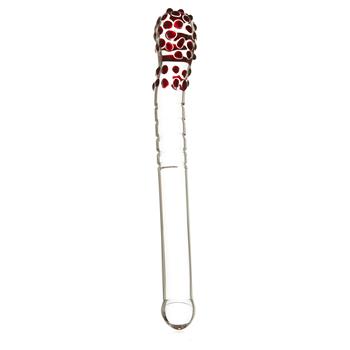  STUDDED PROBE DOUBLE-SIDED GLASS DILDO