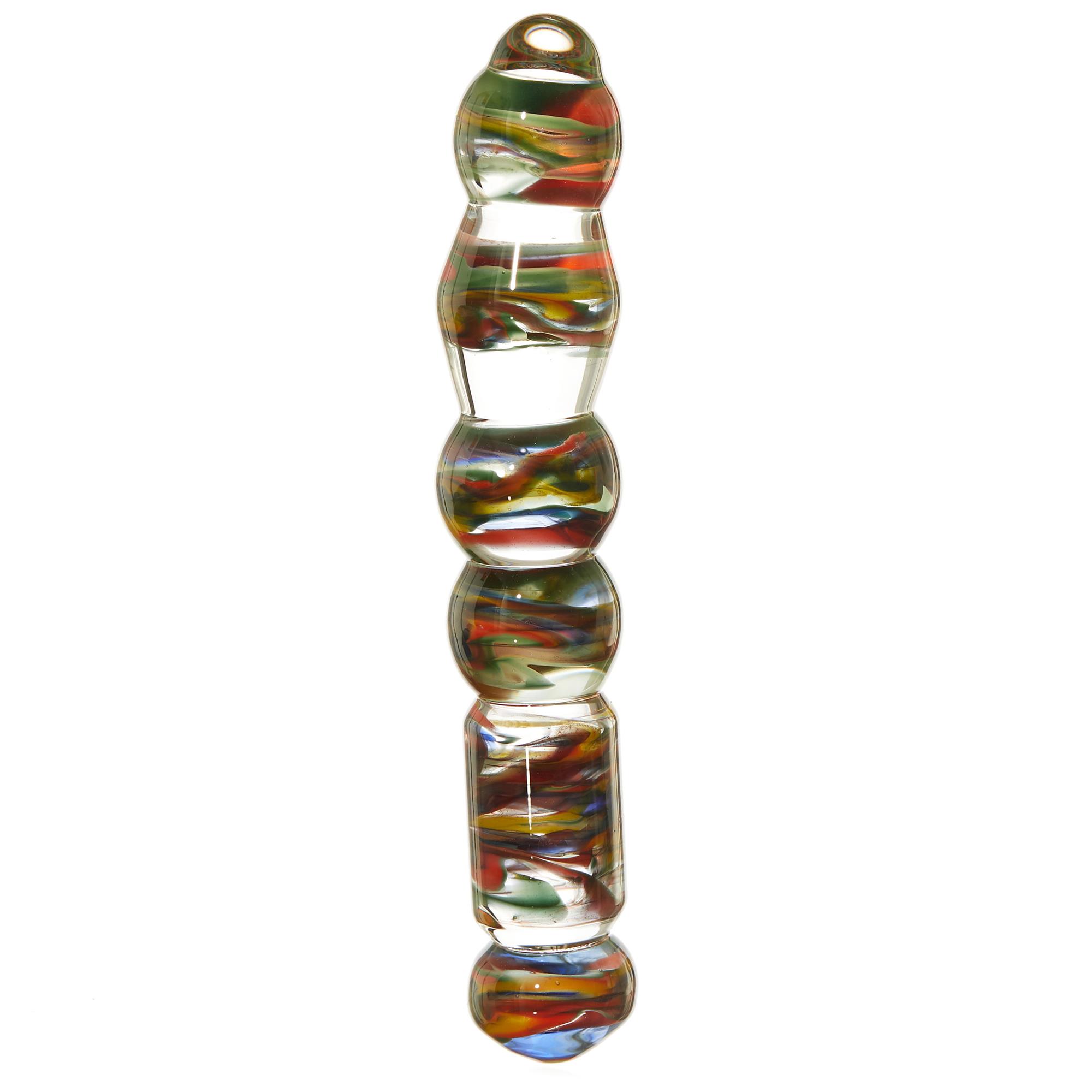 COLORFUL PLEASURE DOUBLE-SIDED GLASS DILDO