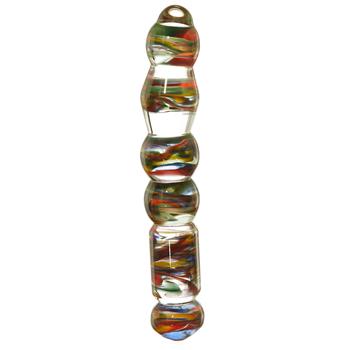  COLORFUL PLEASURE DOUBLE-SIDED GLASS DILDO
