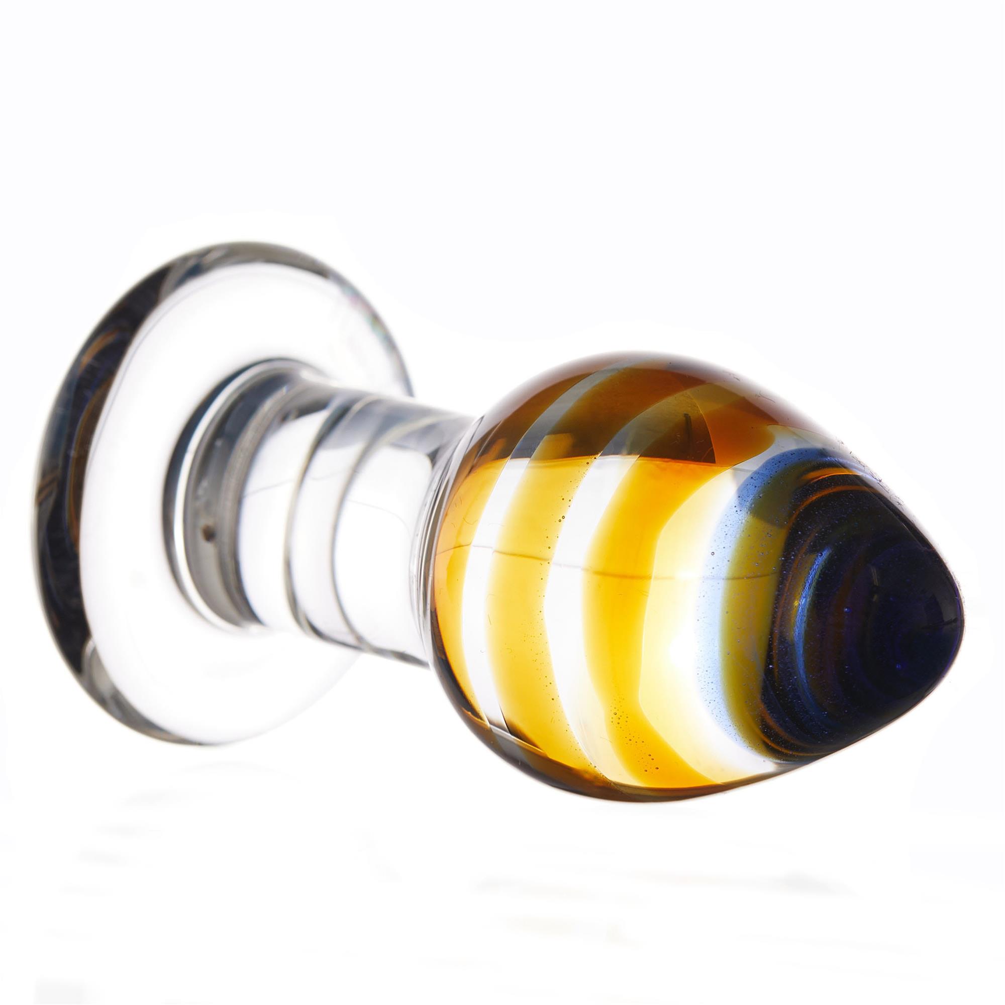RED AND AMBER GLASS BUTT PLUG
