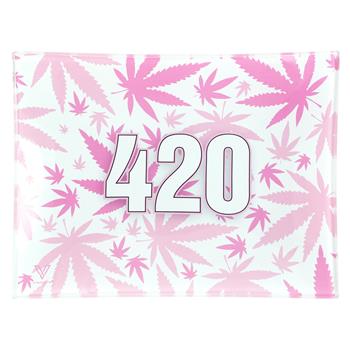  420 PINK GLASS TRAY