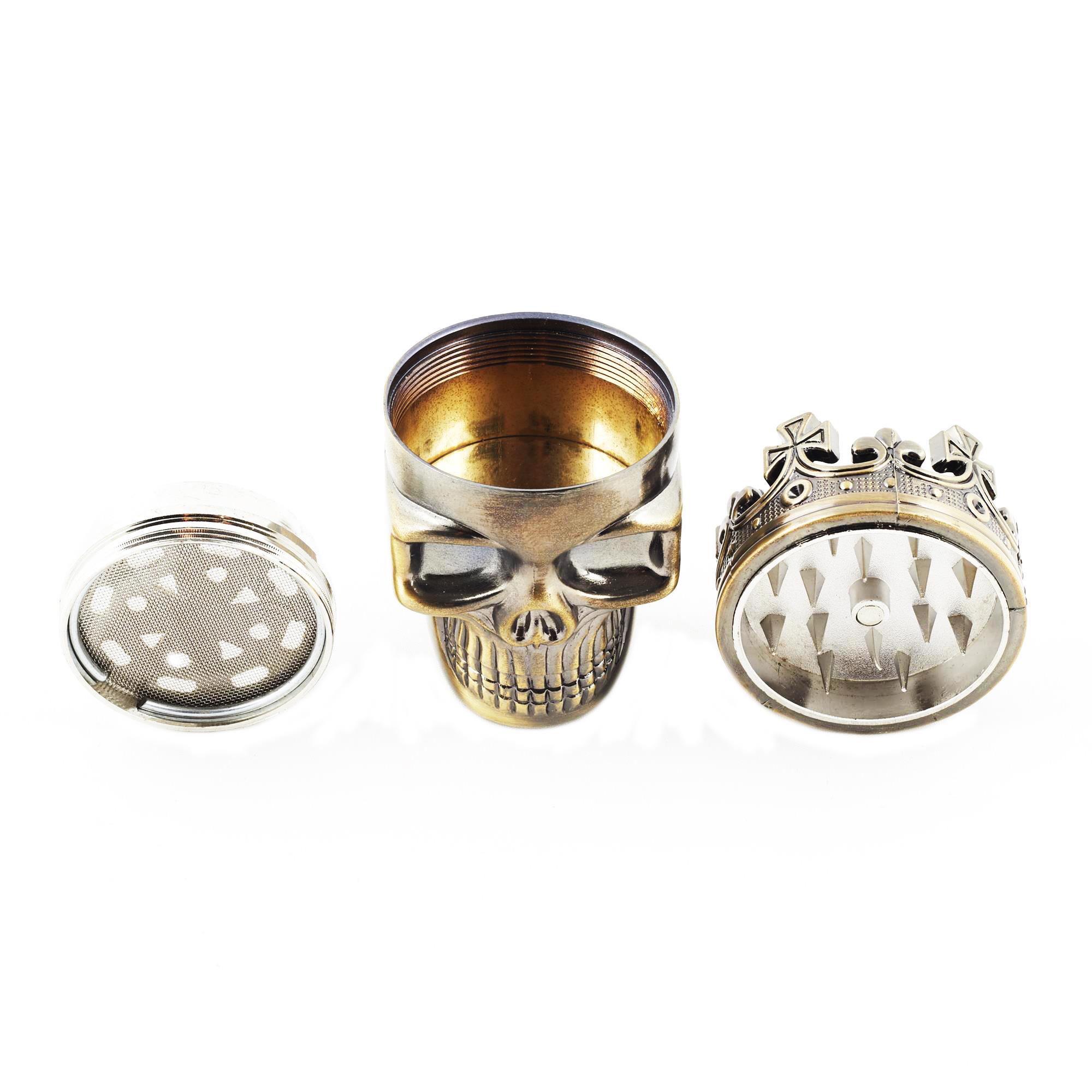 Color Bronze by DELIAWINTERFEL Crowned King| for Spice Spices Grinder in The Shape of a Skull Coffee Herbs