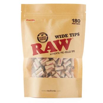  RAW PRE-ROLLED WIDE TIPS 180 BAG
