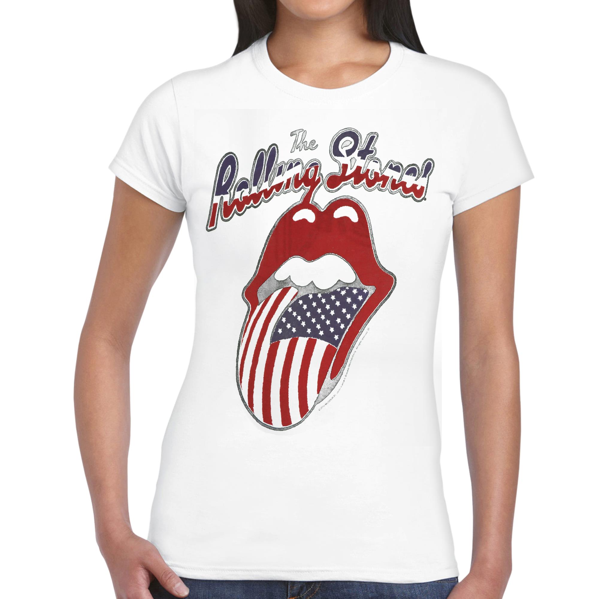 rolling stones red white and blue shirt