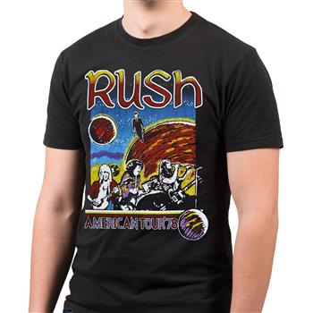 Rush T-Shirt American Tour 1977 da Uomo in Grigio 