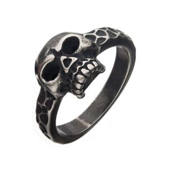  Antiqued Stainless Steel Skull Ring