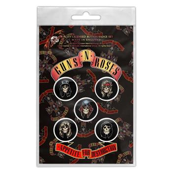 Guns N' Roses Appetite For Destruction Button Pin Set