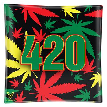  RASTA TEMPERED GLASS ASHTRAY
