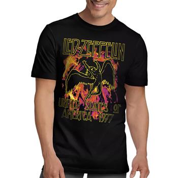 Led Zeppelin Black Flames T-Shirt