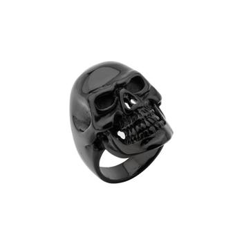  Black IP Skull All Teeth Out Ring