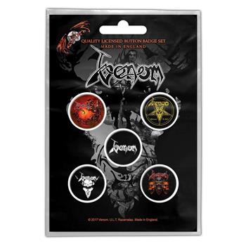 Venom Black Metal Button Pin Set