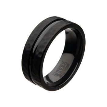  Black Zirconium Hammered Ring