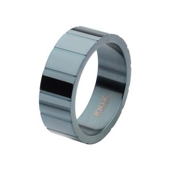  Blue IP Ridged Compact Ring