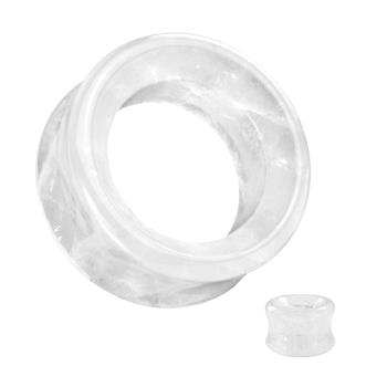 Cloudy Quartz Double Flare Saddle Tunnel
