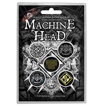 Machine Head Crest Button Pin Set