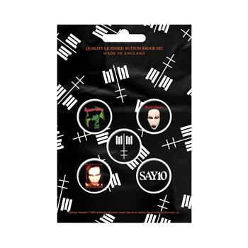 Marilyn Manson Cross Logo Button Pin Set