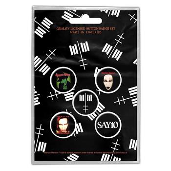 Marilyn Manson Cross Logo Button Pin Set