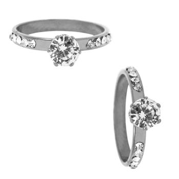  Diamond Embrace Silver Ring