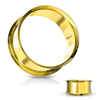  Double Flared Tunnel Plug PVD Over 316L Surgical Steel