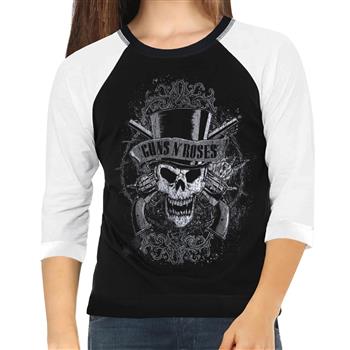 Guns N' Roses Faded Skull Raglan