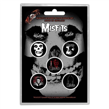 Misfits Fiend Skull Button Pin Set