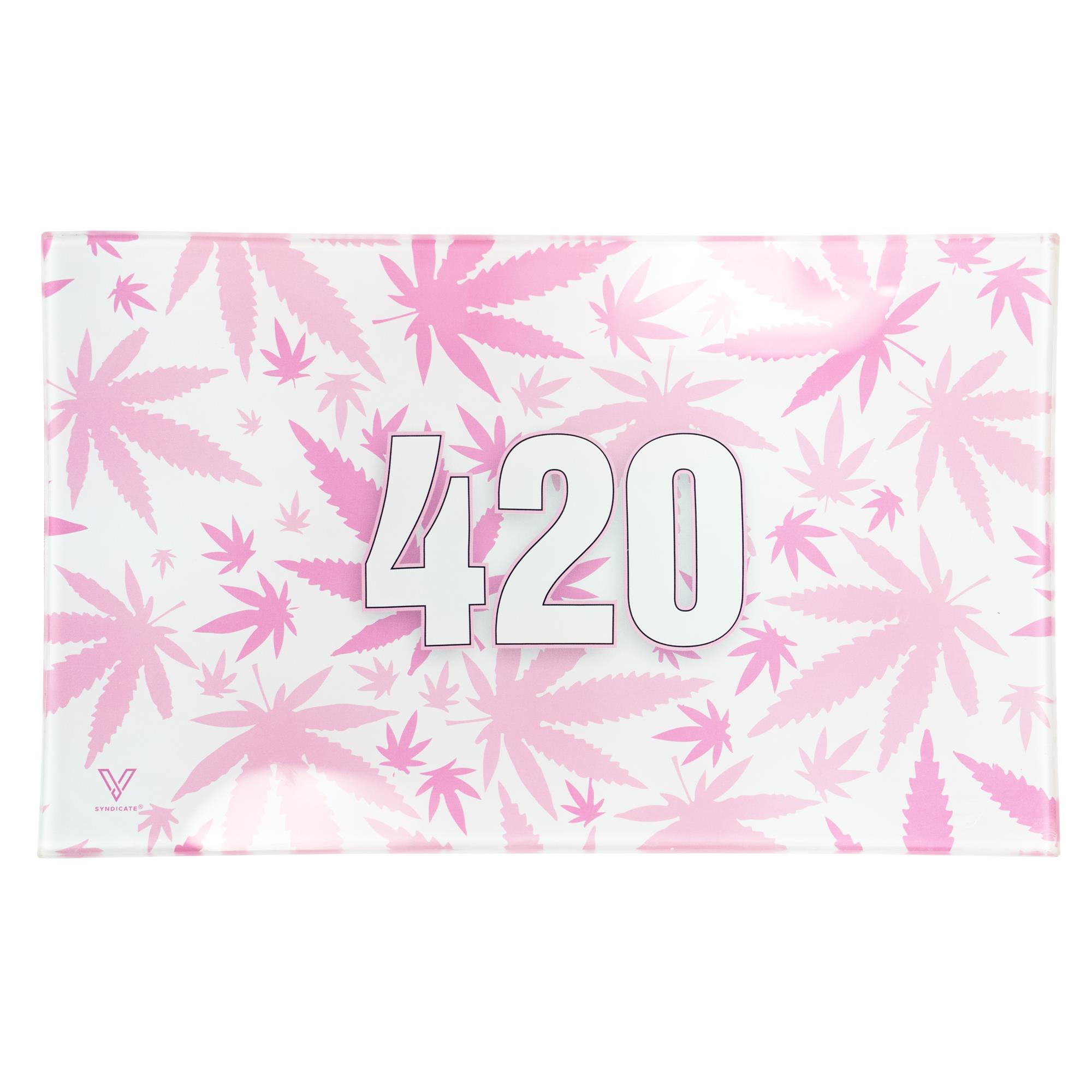 420 PINK GLASS TRAY