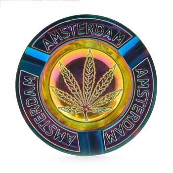  AMSTERDAM PURP LEAF METAL ASHTRAY
