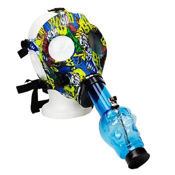  GRAFFITI GAS MASK ACRYLIC SKULL BONG