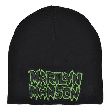 Marilyn Manson Green 3D embroidered Logo Beanie
