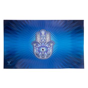  HAMSA BLUE GLASS TRAY