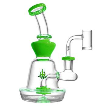  HYDROS HOURGLASS GREEN SLIME GLASS DAB RIG - 7.5