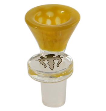  HYDROS THICK WALL HONEYCOMB FUNNEL GLASS YELLOW BOWL