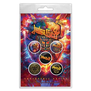 Judas Priest Invincible Shield Button Pin Set