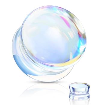  Iridescent Glass Double Flare Plug