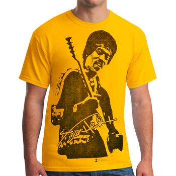 Jimi Hendrix Jumbo Photo Yellow T-Shirt
