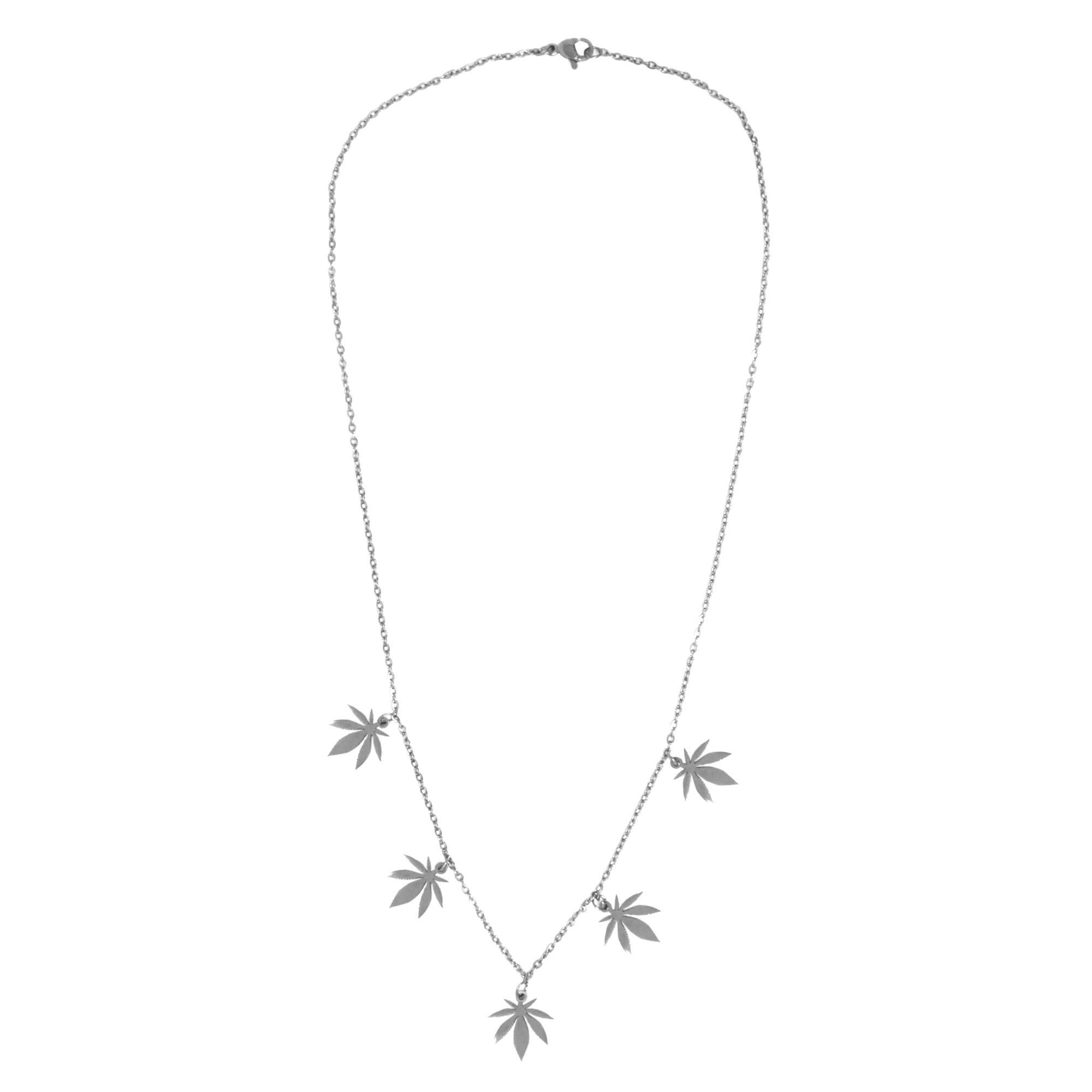 LITTLE LEAF STACKERS SILVER NECKLACE